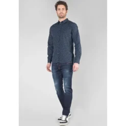 Le Temps des CerisesChemise GIOR bleu en coton