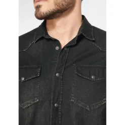 Le Temps des CerisesChemise Juanito en jeans noir délavé