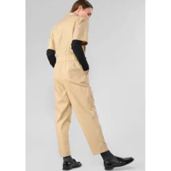 Le Temps des CerisesCombinaison droit WIDE beige Lucie en coton