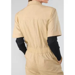 Le Temps des CerisesCombinaison droit WIDE beige Lucie en coton