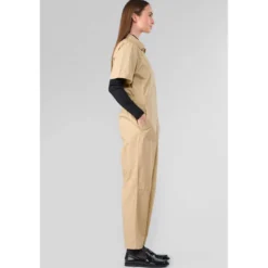 Le Temps des CerisesCombinaison droit WIDE beige Lucie en coton