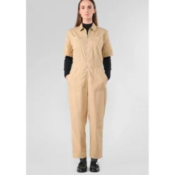 Le Temps des CerisesCombinaison droit WIDE beige Lucie en coton