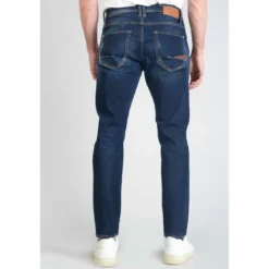 Le Temps des CerisesJeans ajusté stretch 700/11, longueur 34 bleu en coton Troy