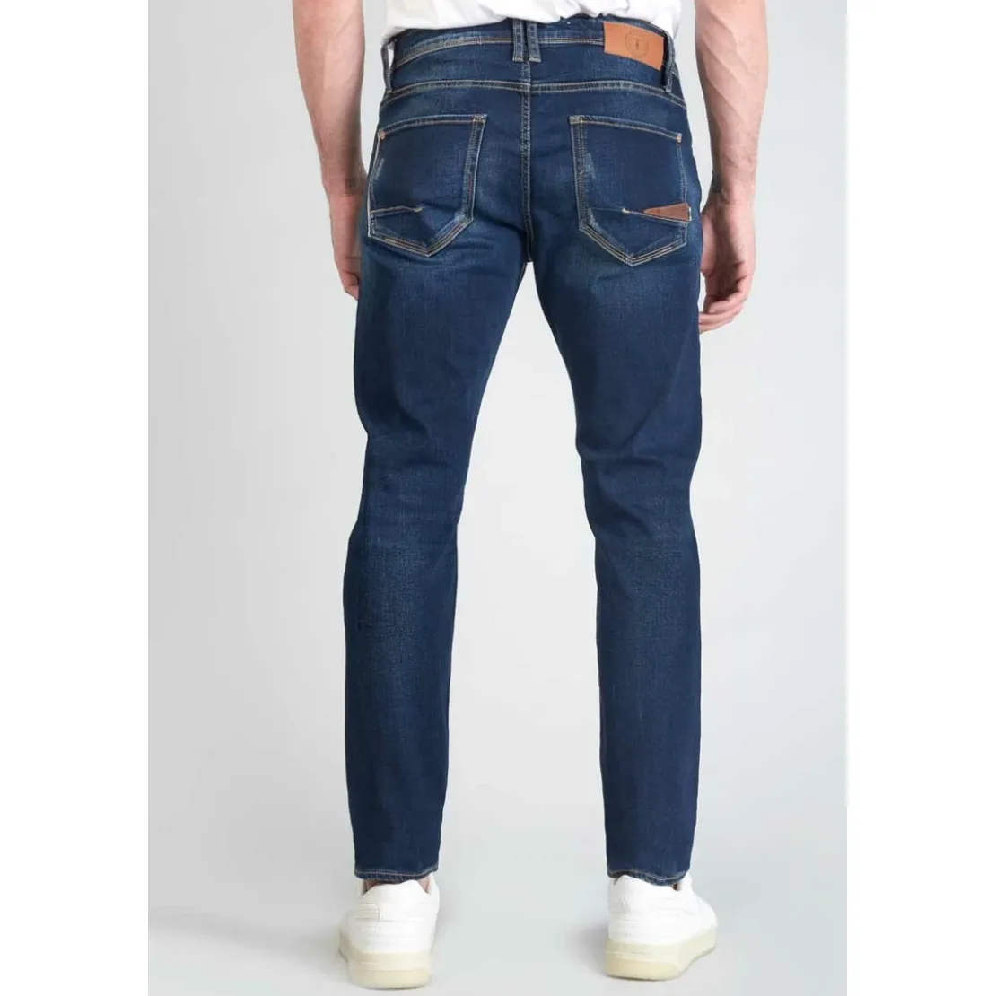 Le Temps des CerisesJeans ajusté stretch 700/11, longueur 34 bleu en coton Troy