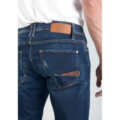 Le Temps des CerisesJeans ajusté stretch 700/11, longueur 34 bleu en coton Troy