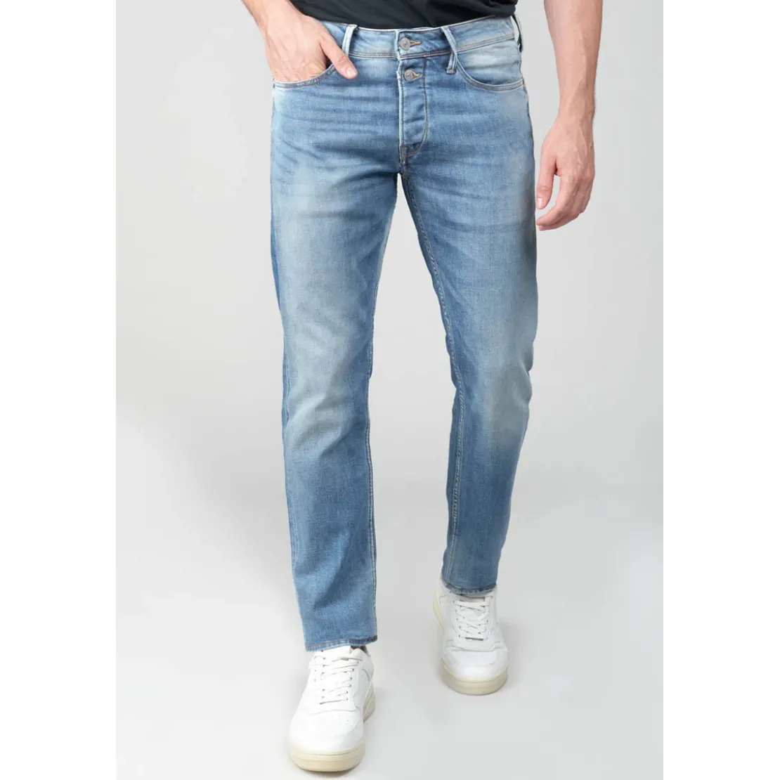 Le Temps des CerisesJeans ajusté 600/17, longueur 34 bleu en coton Ilan