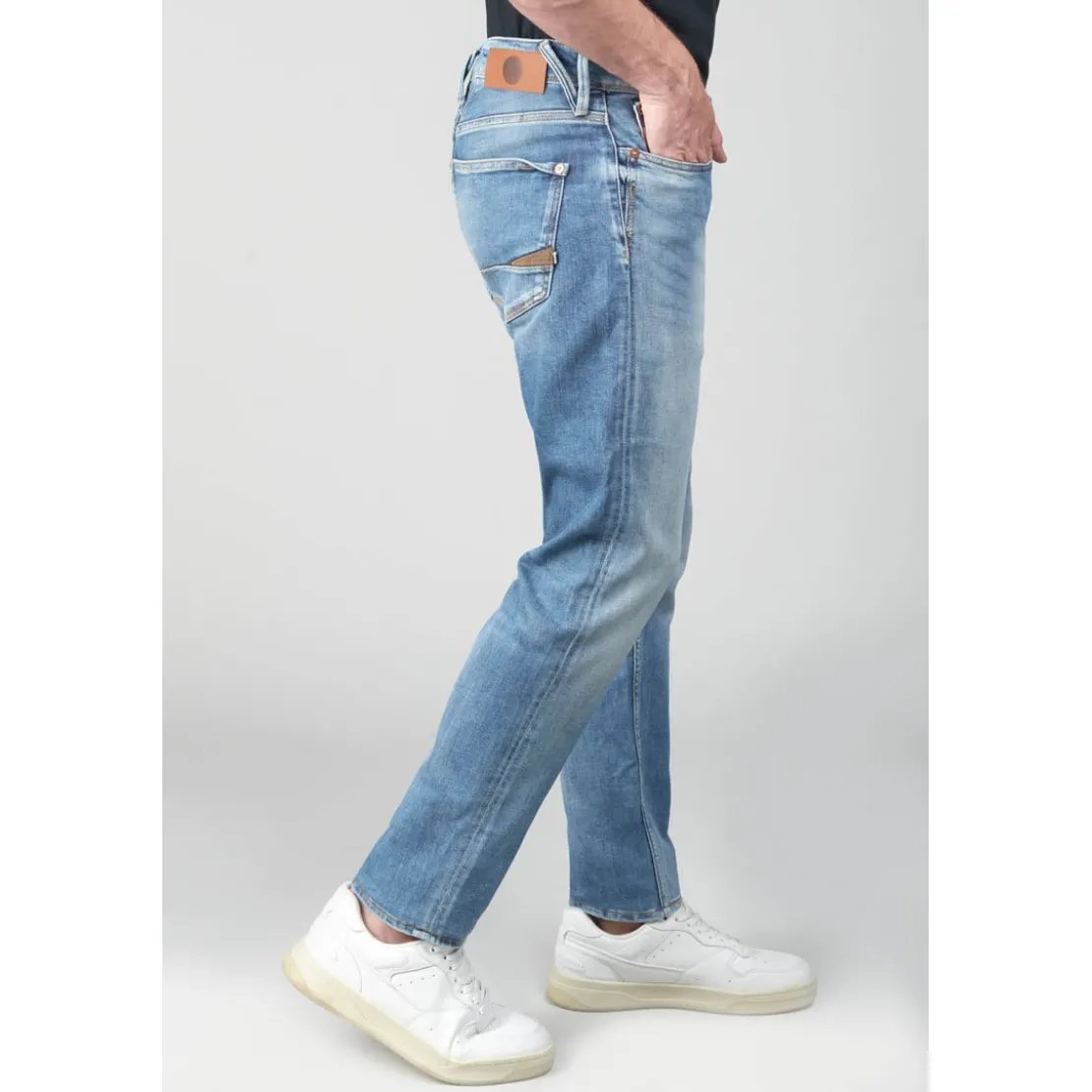 Le Temps des CerisesJeans ajusté 600/17, longueur 34 bleu en coton Ilan