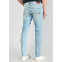 Le Temps des CerisesJeans ajusté stretch 700/11, longueur 34 bleu en coton Noe