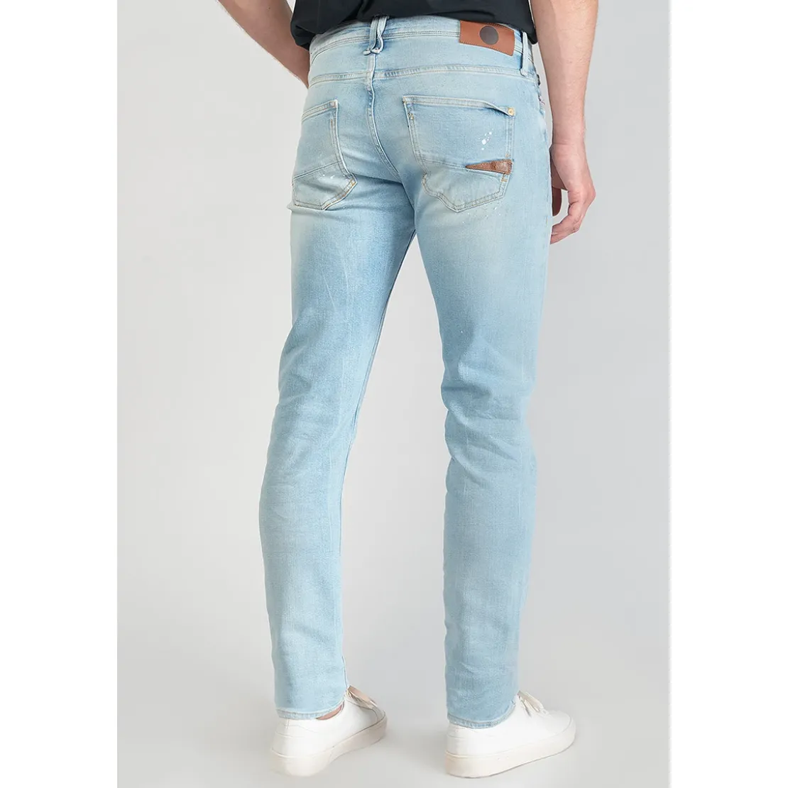 Le Temps des CerisesJeans ajusté stretch 700/11, longueur 34 bleu en coton Noe