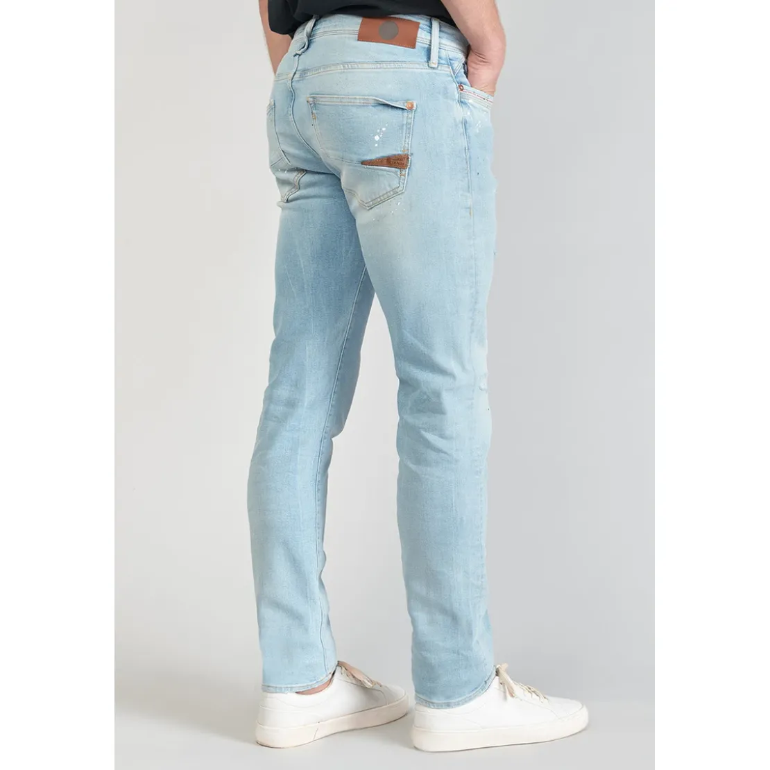 Le Temps des CerisesJeans ajusté stretch 700/11, longueur 34 bleu en coton Noe