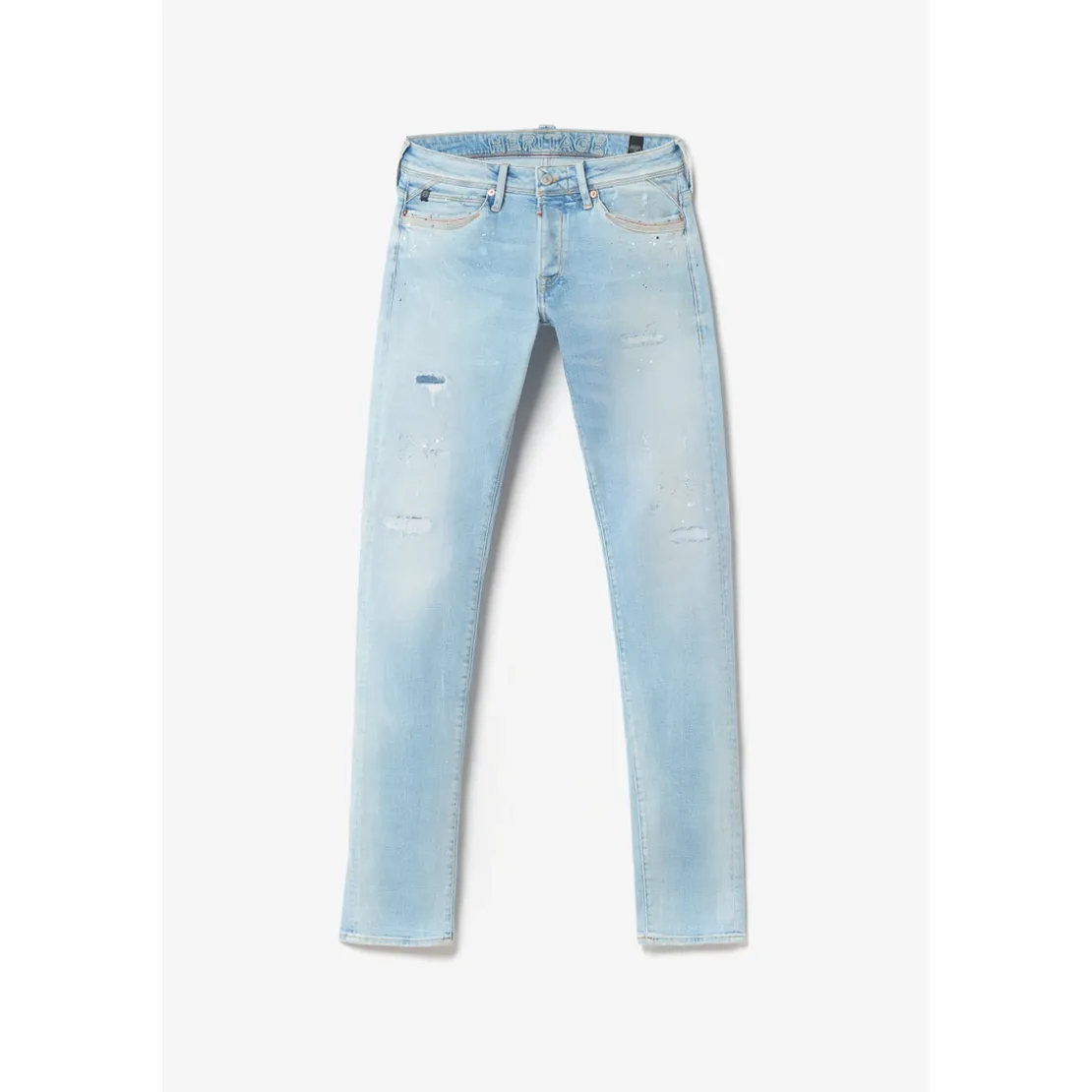 Le Temps des CerisesJeans ajusté stretch 700/11, longueur 34 bleu en coton Noe