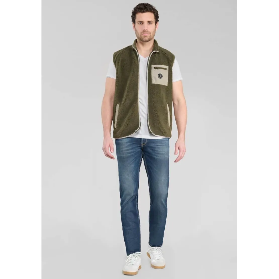 Le Temps des CerisesJeans ajusté stretch 700/11, bleu Ward en coton