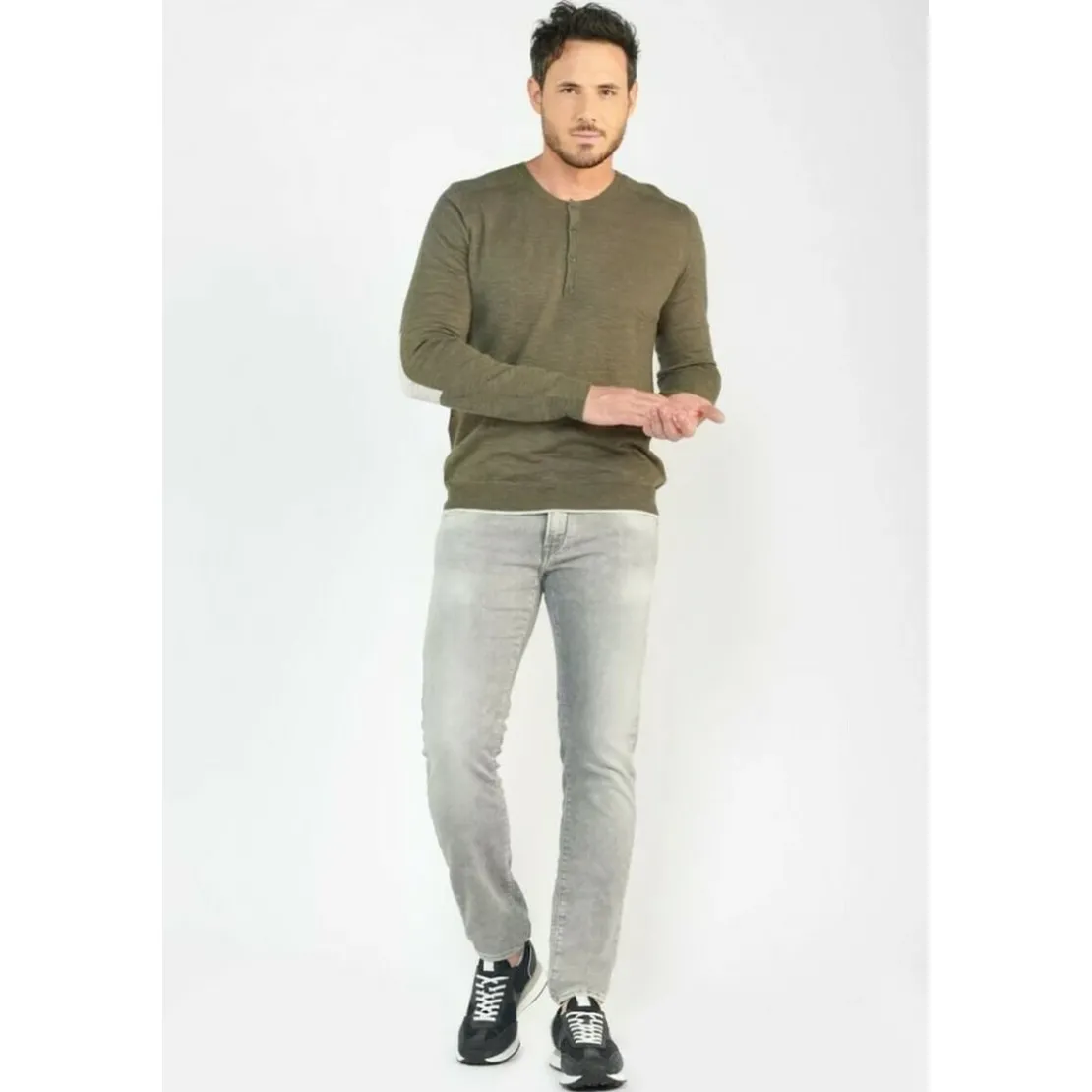 Le Temps des CerisesJeans ajusté BLUE JOGG 700/11, longueur 34 gris en coton