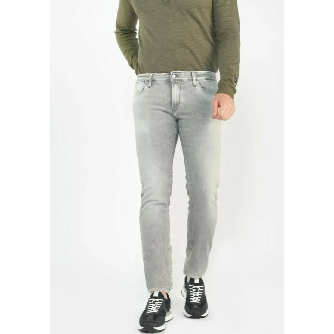 Le Temps des CerisesJeans ajusté BLUE JOGG 700/11, longueur 34 gris en coton