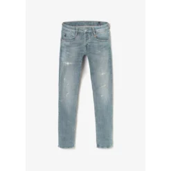 Le Temps des CerisesJeans ajusté stretch 700/11, longueur 34 bleu en coton Tony