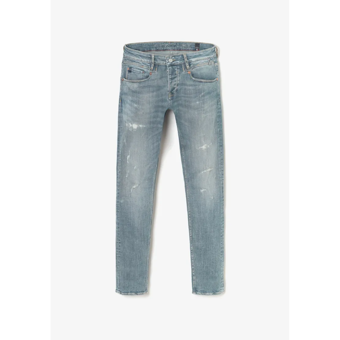 Le Temps des CerisesJeans ajusté stretch 700/11, longueur 34 bleu en coton Tony