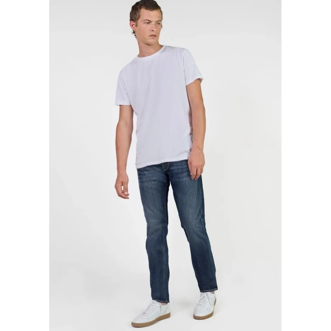 Le Temps des CerisesJeans ajusté stretch 700/11, longueur 34 bleu Sammy en coton
