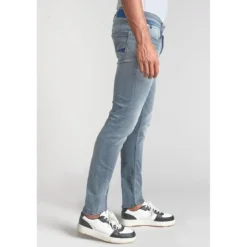 Le Temps des CerisesJeans ajusté stretch 700/11, longueur 34 bleu Zeke en coton