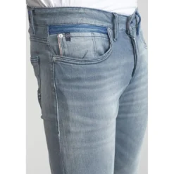 Le Temps des CerisesJeans ajusté stretch 700/11, longueur 34 bleu Zeke en coton