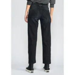 Le Temps des CerisesJeans Basic 400/18 mom taille haute 7/8ème bleu-noir N°1 en coton