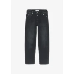 Le Temps des CerisesJeans Basic 400/18 mom taille haute 7/8ème bleu-noir N°1 en coton