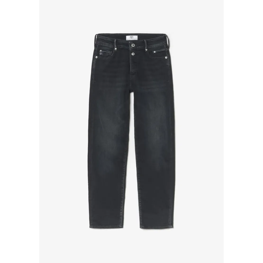 Le Temps des CerisesJeans Basic 400/18 mom taille haute 7/8ème bleu-noir N°1 en coton