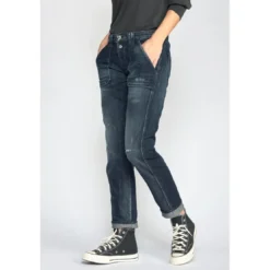 Le Temps des CerisesJeans Cara 200/43 boyfitdestroy bleu-noir N°2 en coton