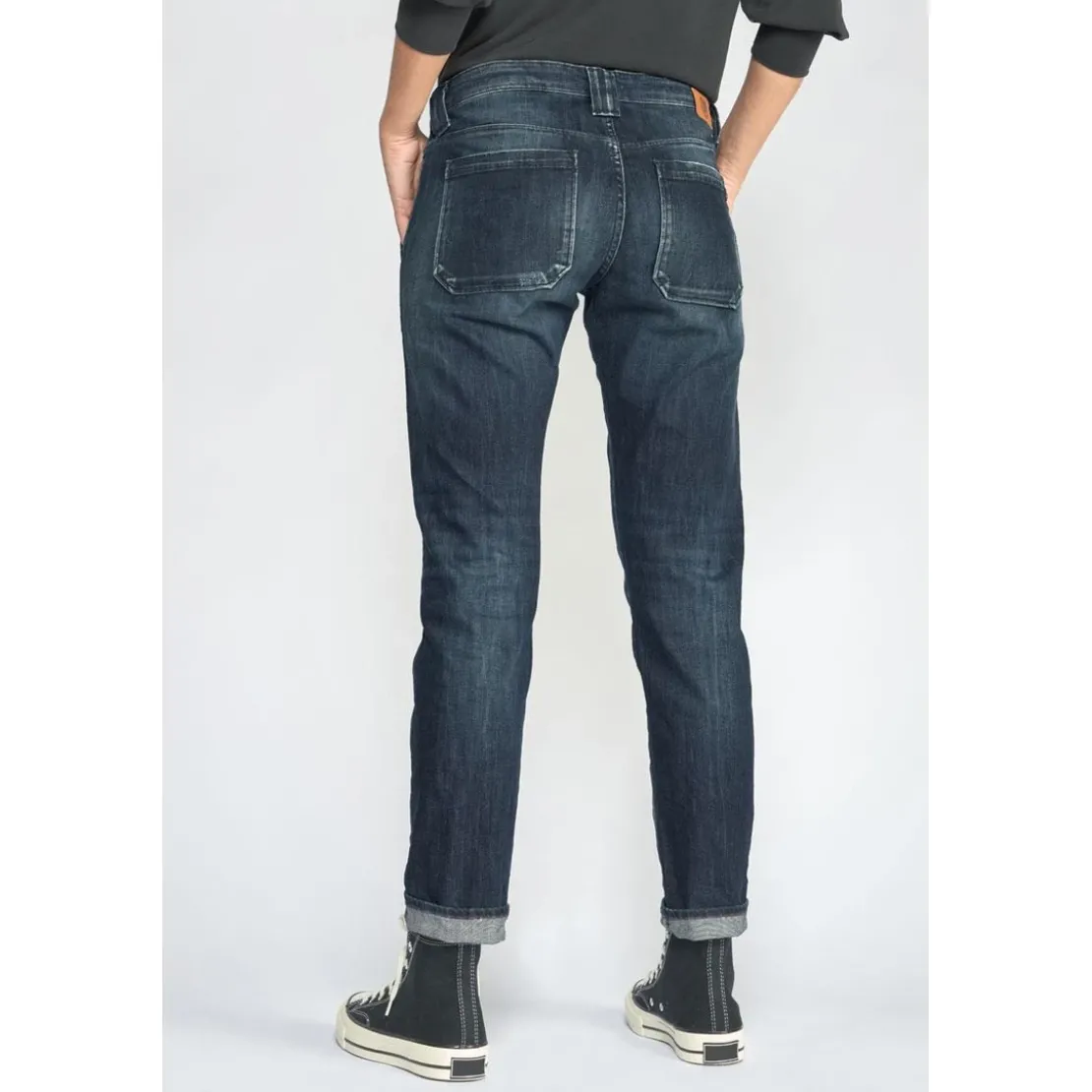 Le Temps des CerisesJeans Cara 200/43 boyfitdestroy bleu-noir N°2 en coton
