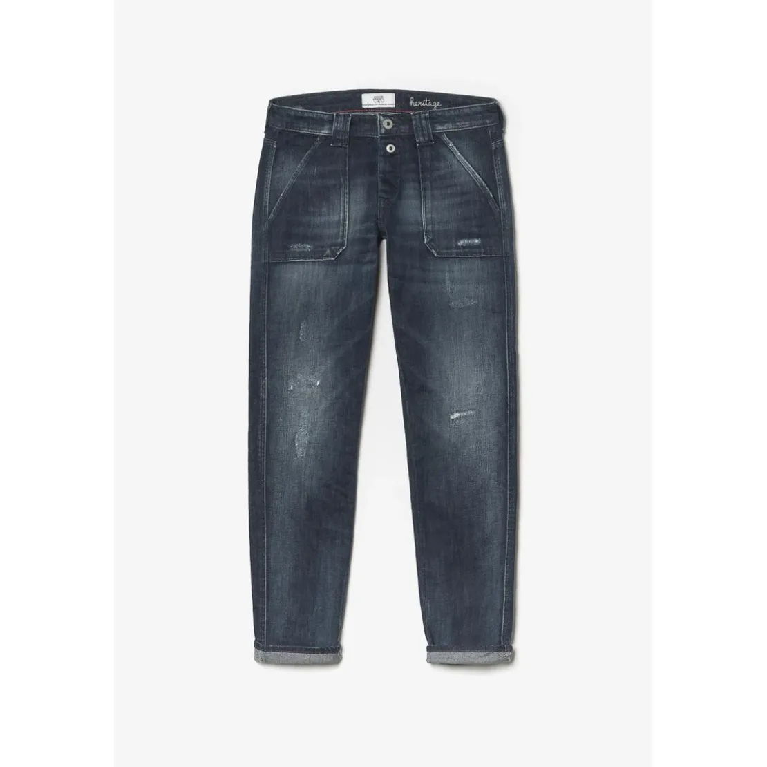 Le Temps des CerisesJeans Cara 200/43 boyfitdestroy bleu-noir N°2 en coton