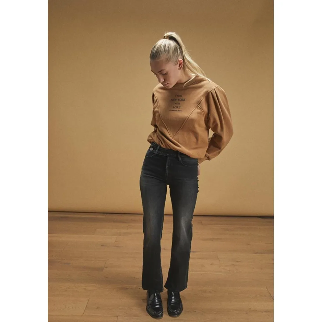 Le Temps des CerisesJeans fille, regular, droit 400/14, longueur 34 noir en coton