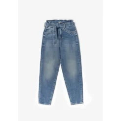 Le Temps des CerisesJeans fille, Milina boyfit vintage bleu N°4 en coton