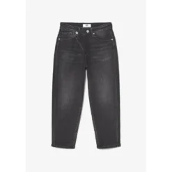Le Temps des CerisesJeans fille, loose, large COSA - Noir en coton