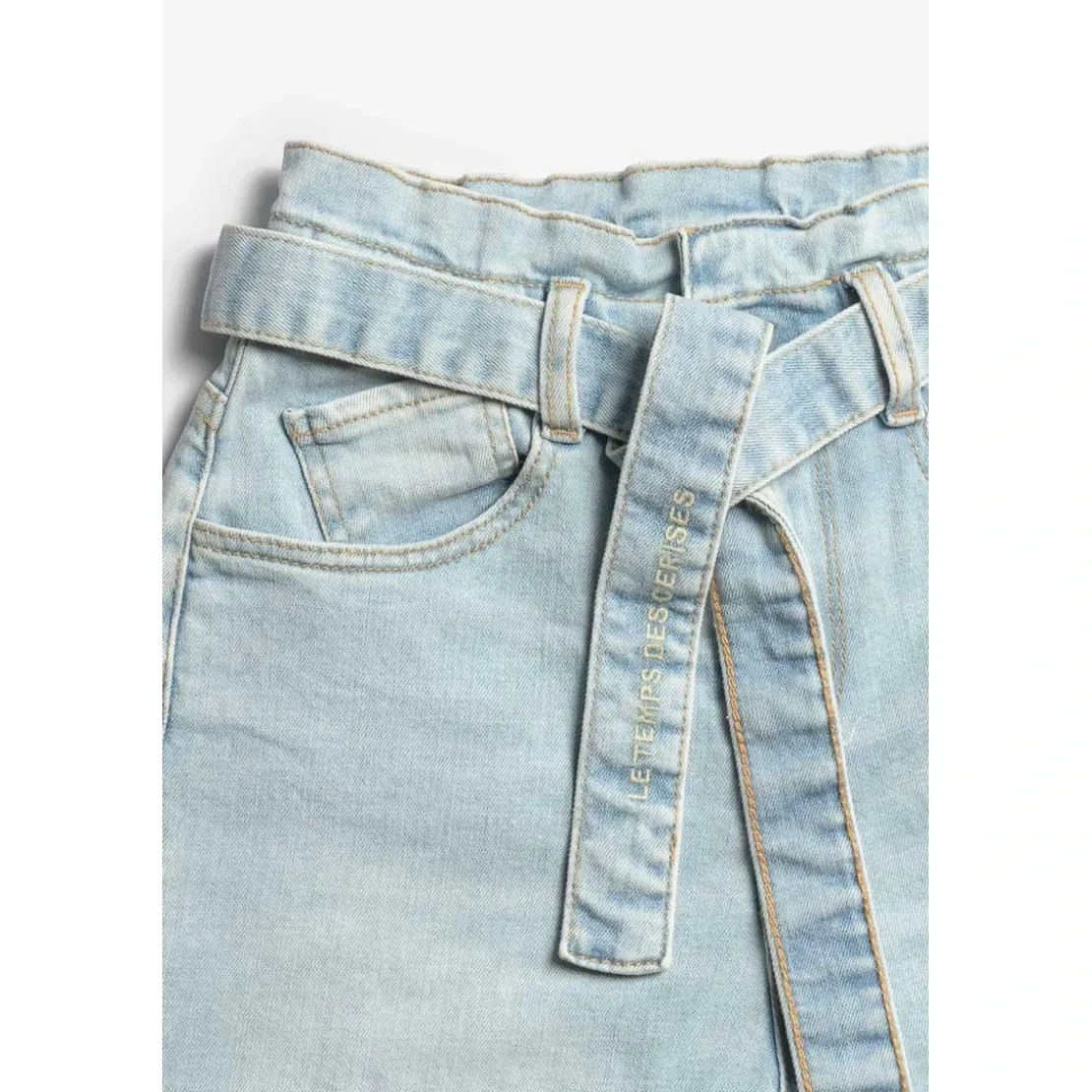 Le Temps des CerisesJeans fille, boyfit MILINA, 7/8ème bleu en coton