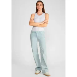 Le Temps des CerisesJeans flare, très évasé PULP high flare, longueur 34 bleu Iris en coton