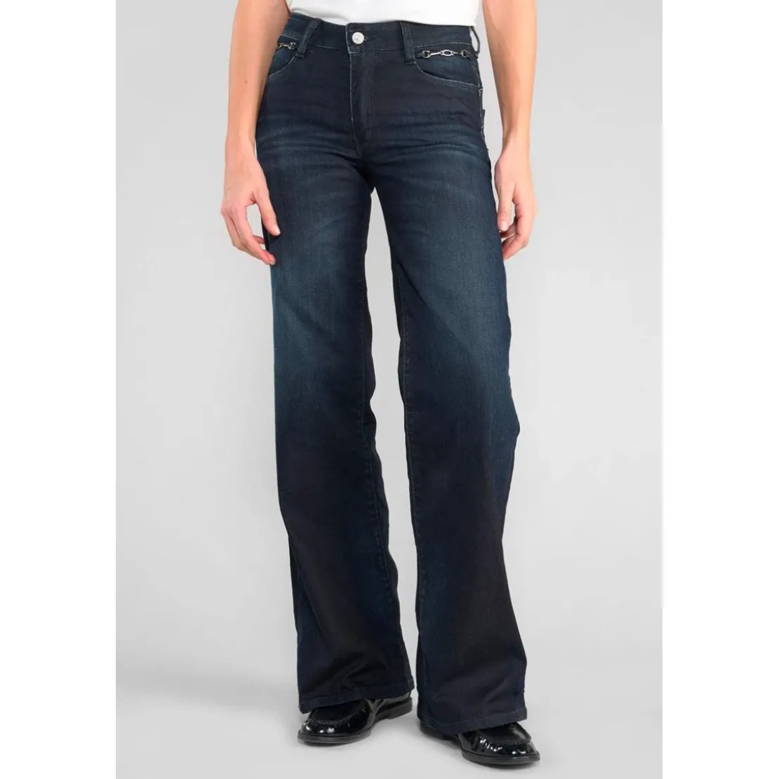 Le Temps des CerisesJeans flare, très évasé PULP high flare, longueur 34 bleu Luna