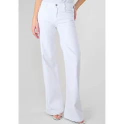 Le Temps des CerisesJeans flare, très évasé PULP high flare, longueur 34 blanc en coton