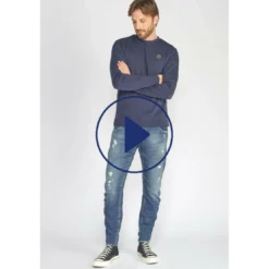 Le Temps des CerisesJeans 900/3 Jogg tapered arquédestroy bleu N°2 en coton