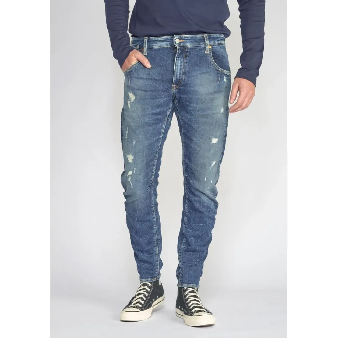 Le Temps des CerisesJeans 900/3 Jogg tapered arquédestroy bleu N°2 en coton