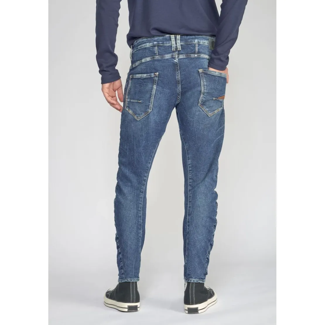 Le Temps des CerisesJeans 900/3 Jogg tapered arquédestroy bleu N°2 en coton