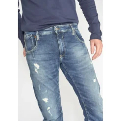 Le Temps des CerisesJeans 900/3 Jogg tapered arquédestroy bleu N°2 en coton