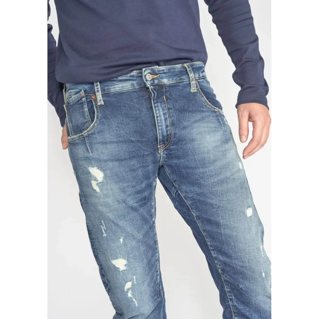 Le Temps des CerisesJeans 900/3 Jogg tapered arquédestroy bleu N°2 en coton