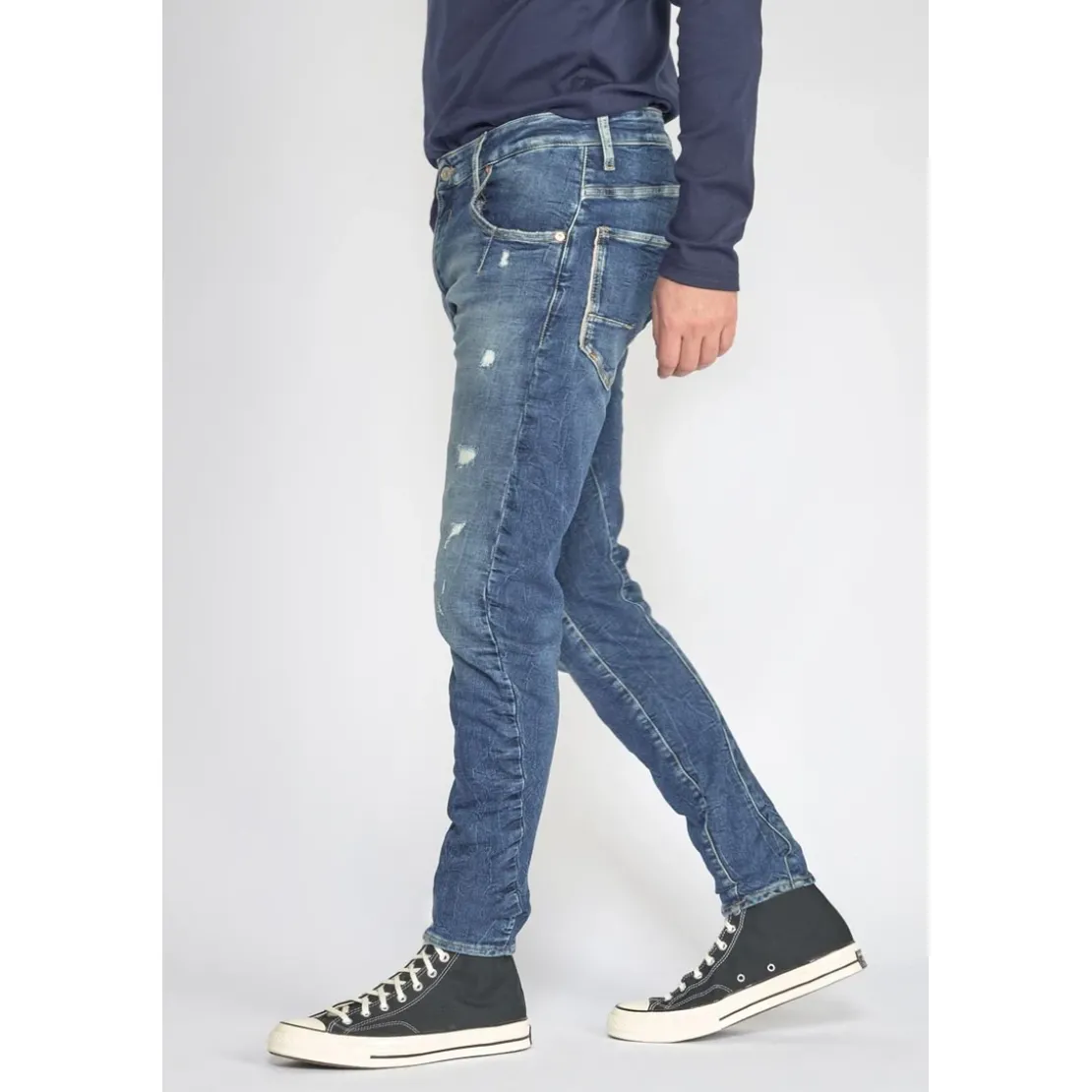 Le Temps des CerisesJeans 900/3 Jogg tapered arquédestroy bleu N°2 en coton