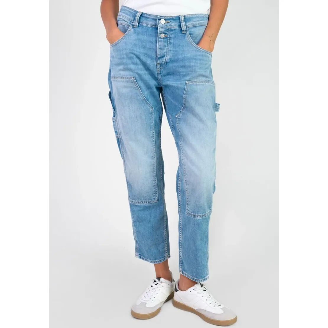 Le Temps des CerisesJeans loose, large 400/60 girlfriend taille haute, 7/8ème bleu Rose