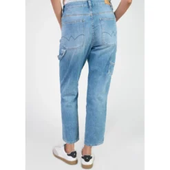 Le Temps des CerisesJeans loose, large 400/60 girlfriend taille haute, 7/8ème bleu Rose