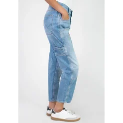Le Temps des CerisesJeans loose, large 400/60 girlfriend taille haute, 7/8ème bleu Rose