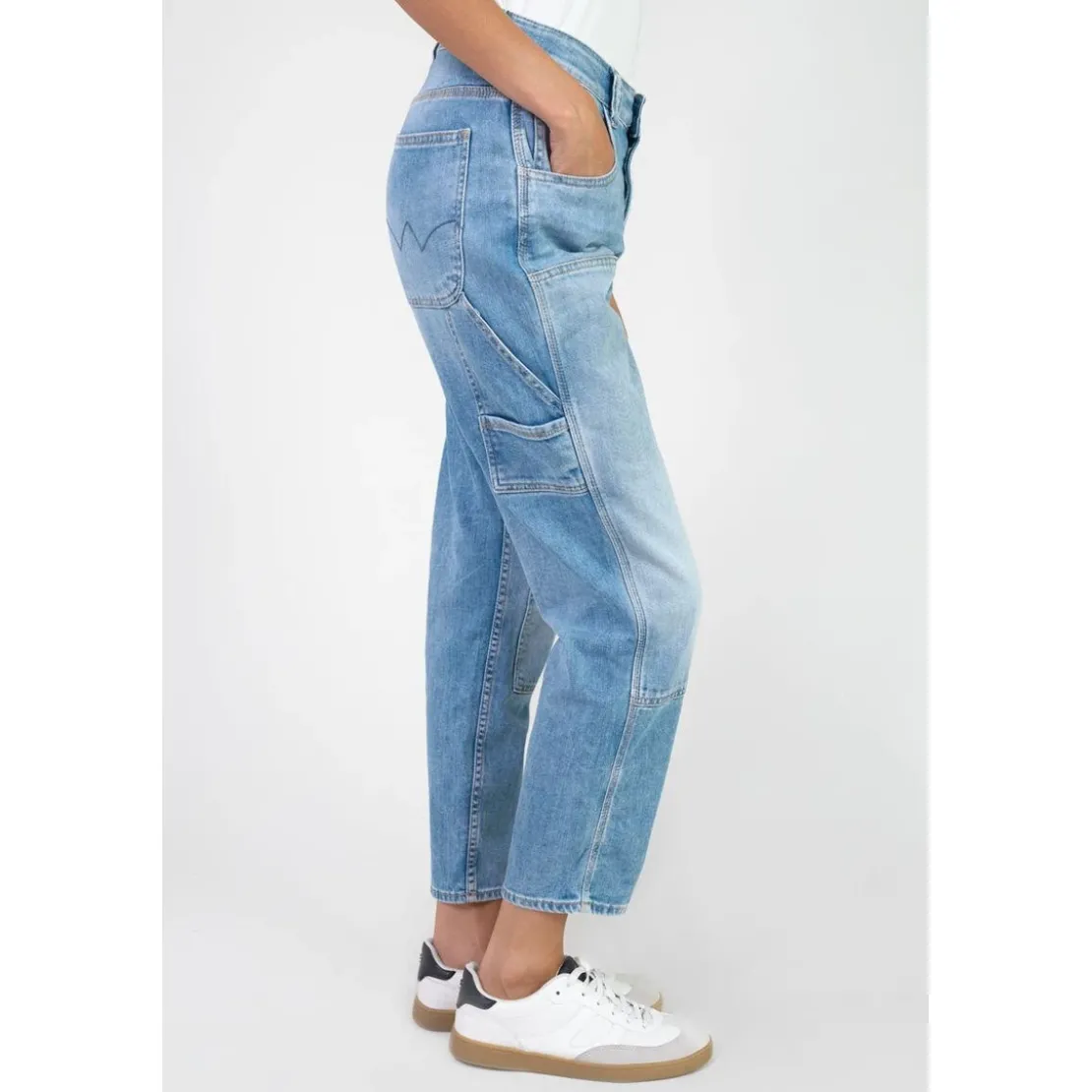 Le Temps des CerisesJeans loose, large 400/60 girlfriend taille haute, 7/8ème bleu Rose