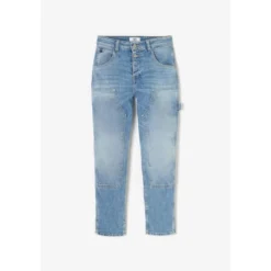 Le Temps des CerisesJeans loose, large 400/60 girlfriend taille haute, 7/8ème bleu Rose
