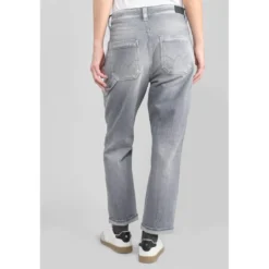 Le Temps des CerisesJeans loose, large 400/60 girlfriend taille haute, 7/8ème gris Ava