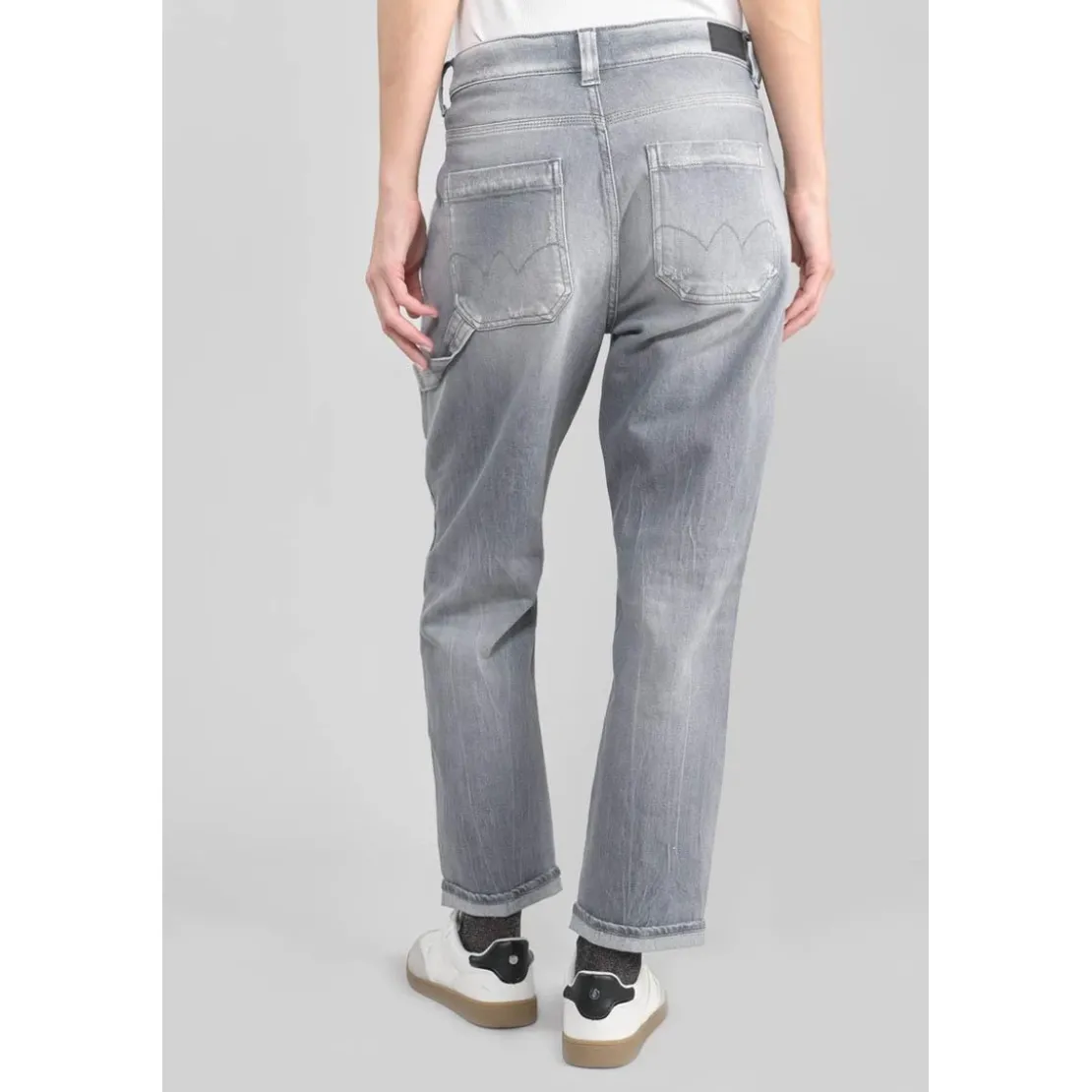 Le Temps des CerisesJeans loose, large 400/60 girlfriend taille haute, 7/8ème gris Ava