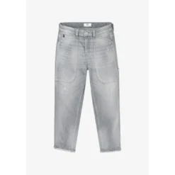 Le Temps des CerisesJeans loose, large 400/60 girlfriend taille haute, 7/8ème gris Ava